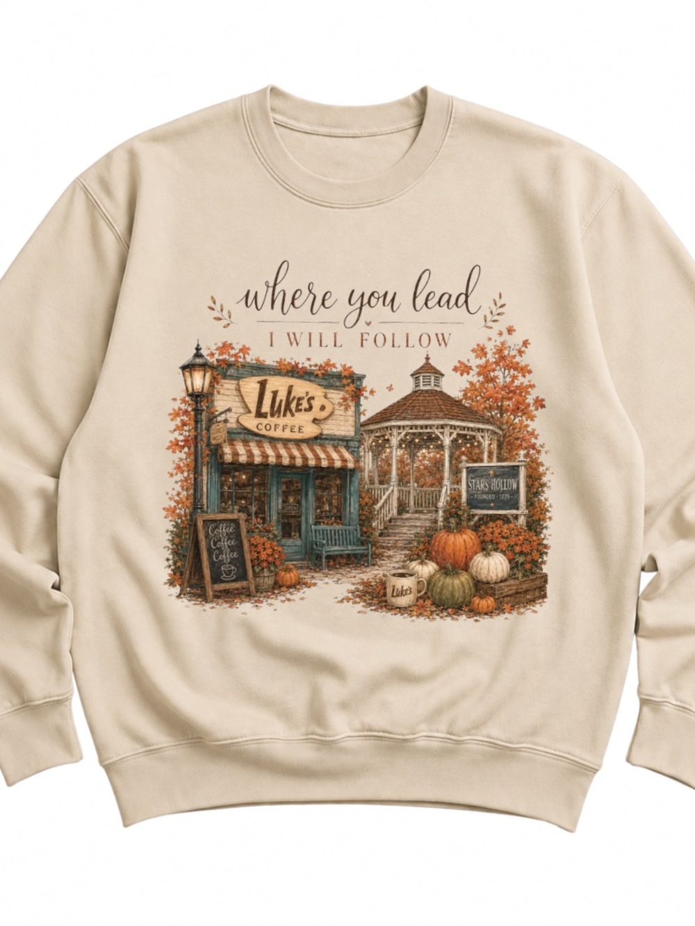 Sand 'Where You Lead' Coffee Graphic Crewneck